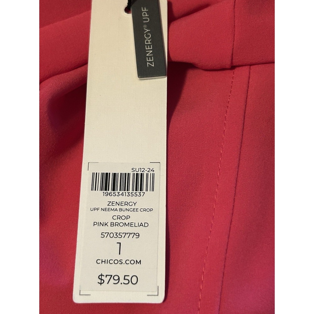 Chicos Zenergy UPF Neema Bungee Crop Pants Pink Bromeliad 570357779 Size 1 US 8 - Picture 15 of 16